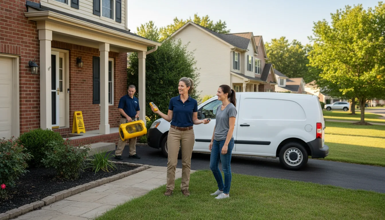 Residential water damage restoration in Simpson, IL